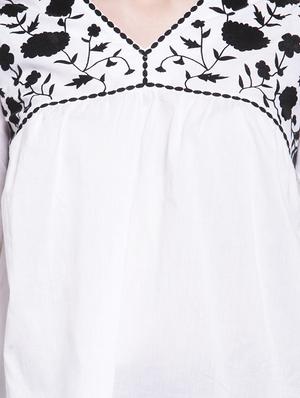 gather detail floral yoke top - 15953259 - Standard Image - 5
