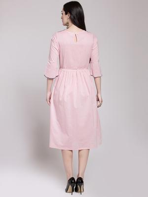 tassel tie up embroidered a-line dress - 15953271 - Standard Image - 3