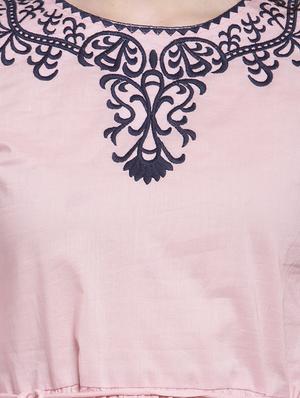 tassel tie up embroidered a-line dress - 15953271 - Standard Image - 4