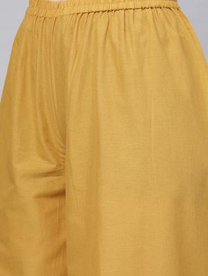 embroidered bell sleeved kurta with palazzo set - 15953452 - Standard Image - 5