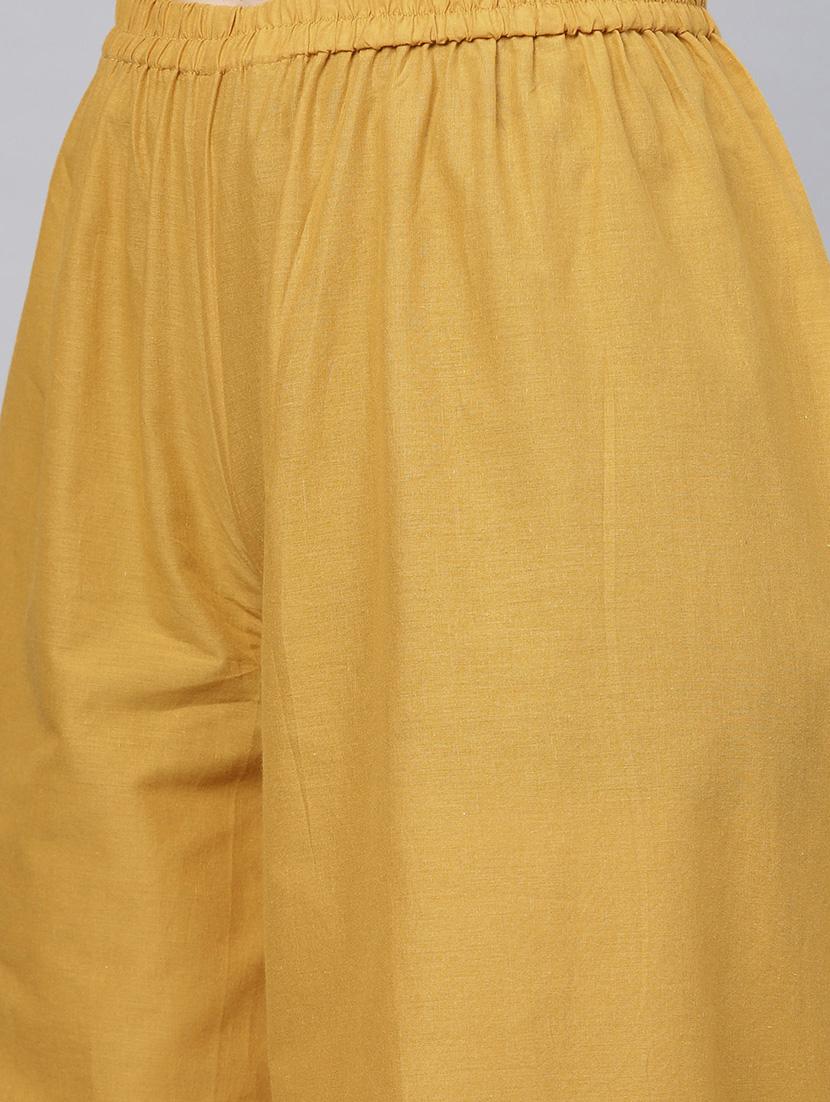 embroidered bell sleeved kurta with palazzo set - 15953452 - Zoom Image - 5