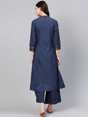 pintuck layered kurta with palazzo set - 15953464 - Standard Image - 3