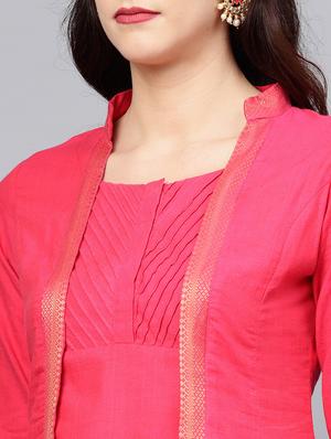 pintucks layered kurta with palazzo set - 15953466 - Standard Image - 4
