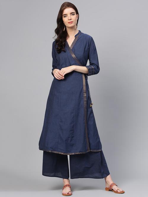 angrakha kurta with palazzo set - 15953467 - Standard Image - 1