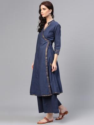 angrakha kurta with palazzo set - 15953467 - Standard Image - 2