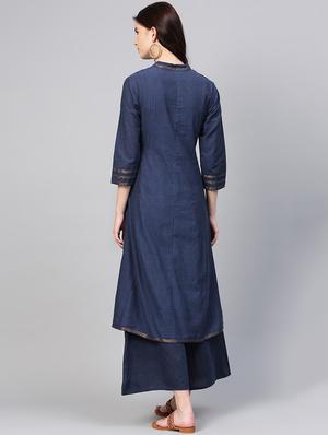 angrakha kurta with palazzo set - 15953467 - Standard Image - 3