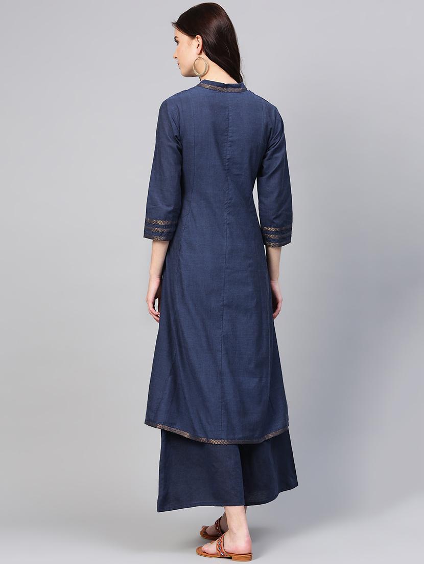 angrakha kurta with palazzo set - 15953467 - Zoom Image - 3