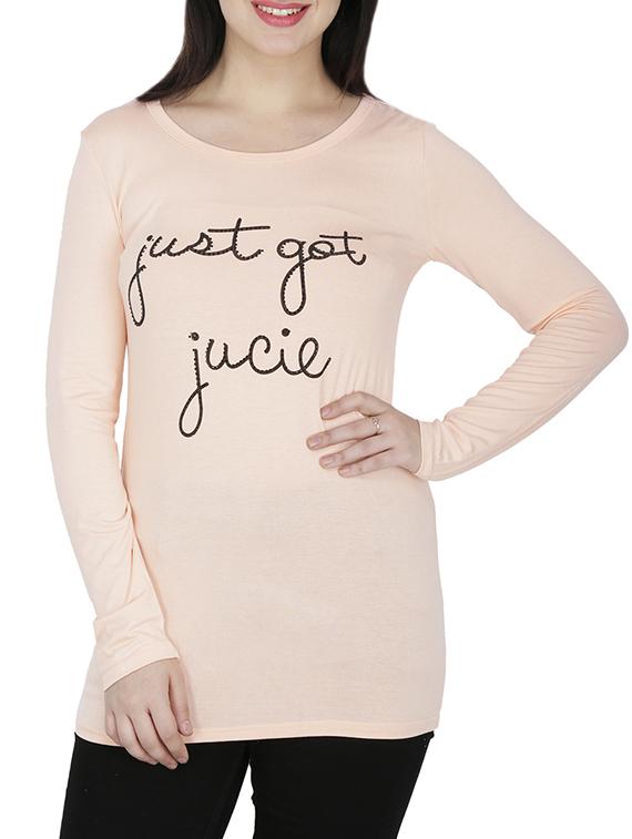 embellished letter print top - 15953626 - Zoom Image - 1