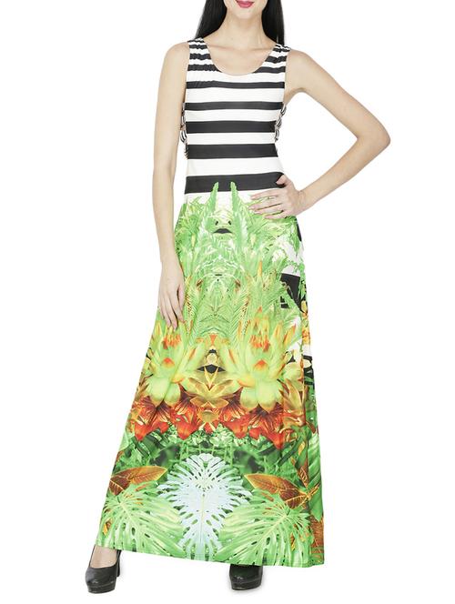 tropical striped maxi dress - 15953650 - Standard Image - 1