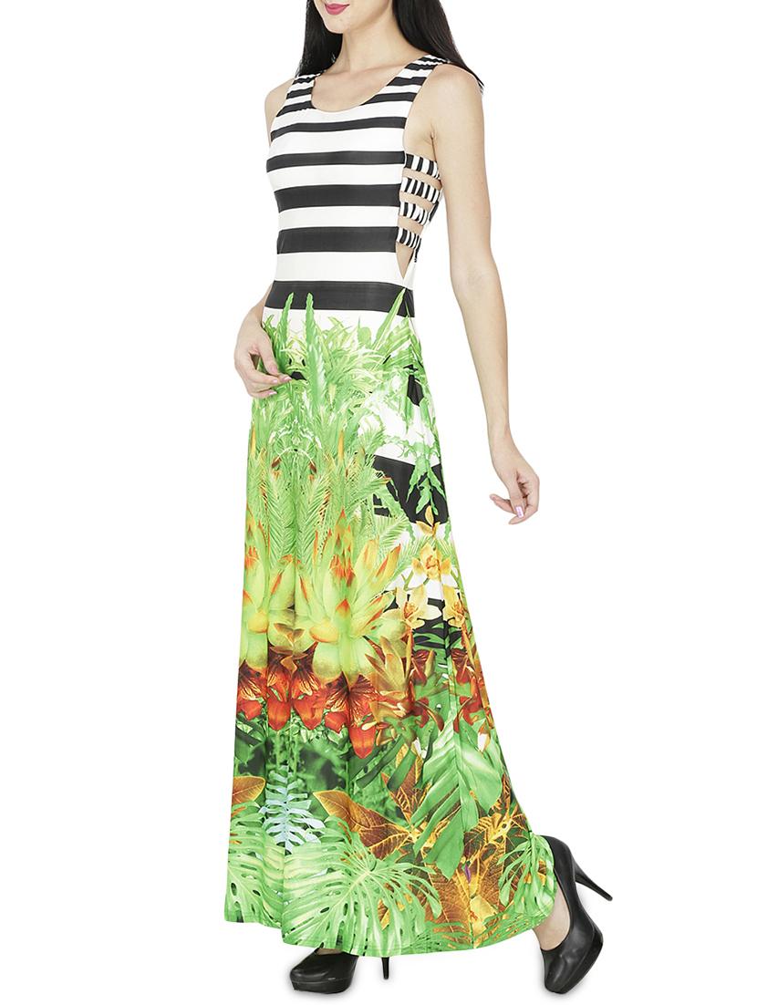 tropical striped maxi dress - 15953650 - Zoom Image - 2