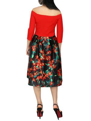 off shoulder floral a-line dress - 15953689 - Standard Image - 3
