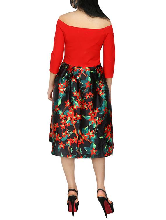 off shoulder floral a-line dress - 15953689 - Zoom Image - 3