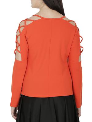 criss cross detail long sleeved top - 15953692 - Standard Image - 3