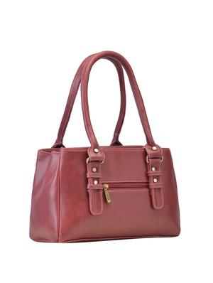 maroon leatherette (pu) regular handbag - 15953711 - Standard Image - 2