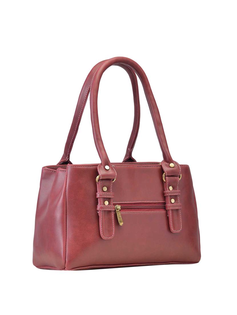 maroon leatherette (pu) regular handbag - 15953711 - Zoom Image - 2