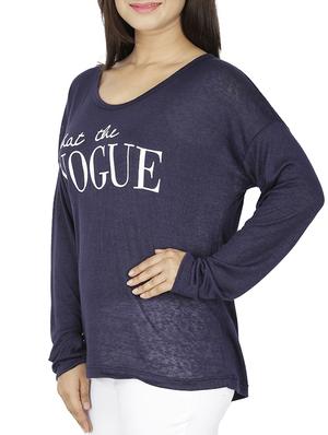dropped shoulder letter print top - 15953732 - Standard Image - 2