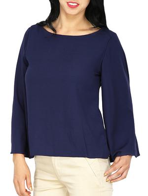 flared sleeved boat neck top - 15953734 - Standard Image - 2