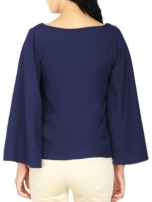 flared sleeved boat neck top - 15953734 - Standard Image - 3
