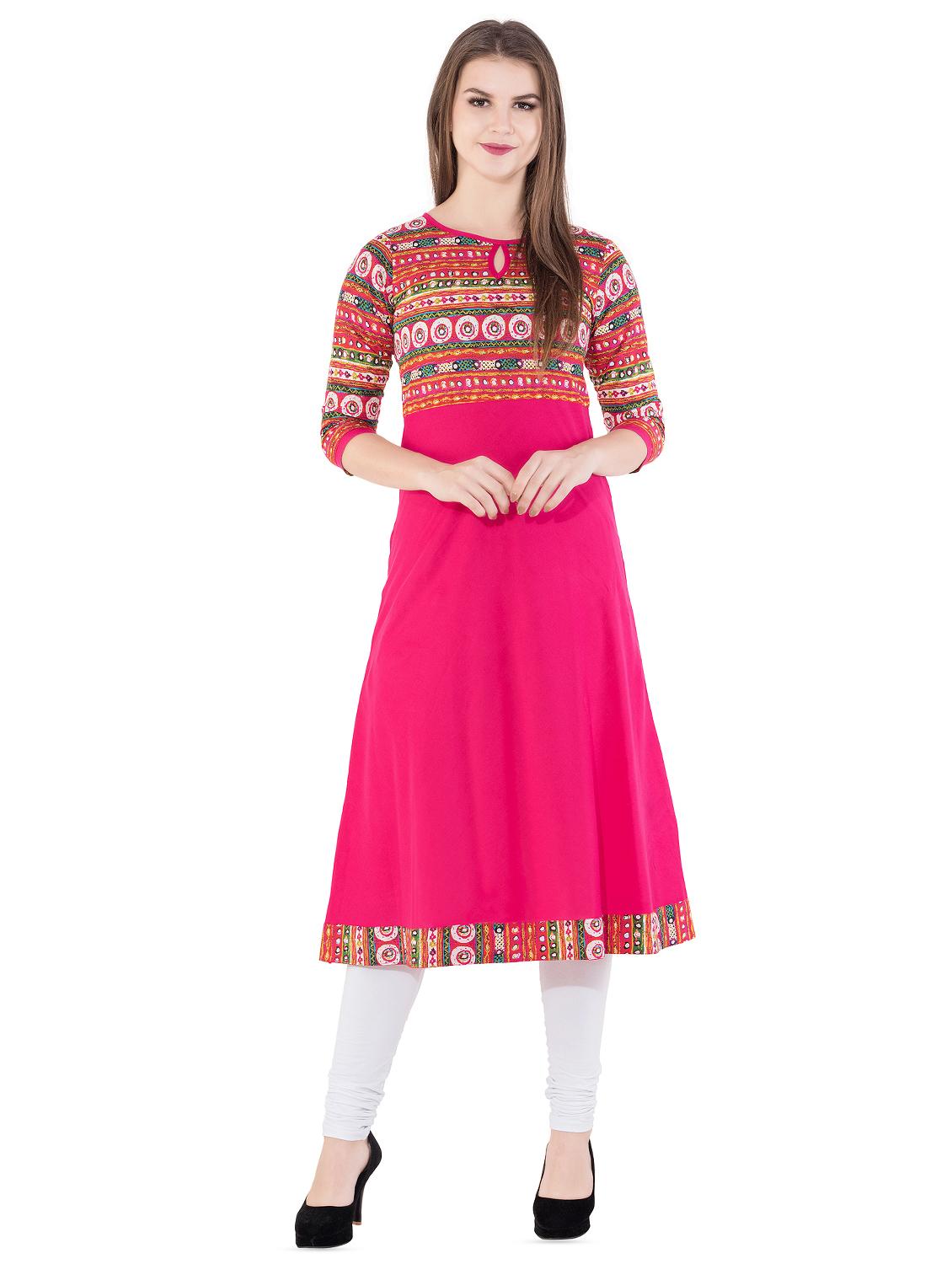printed a-line kurta - 15953920 - Zoom Image - 1