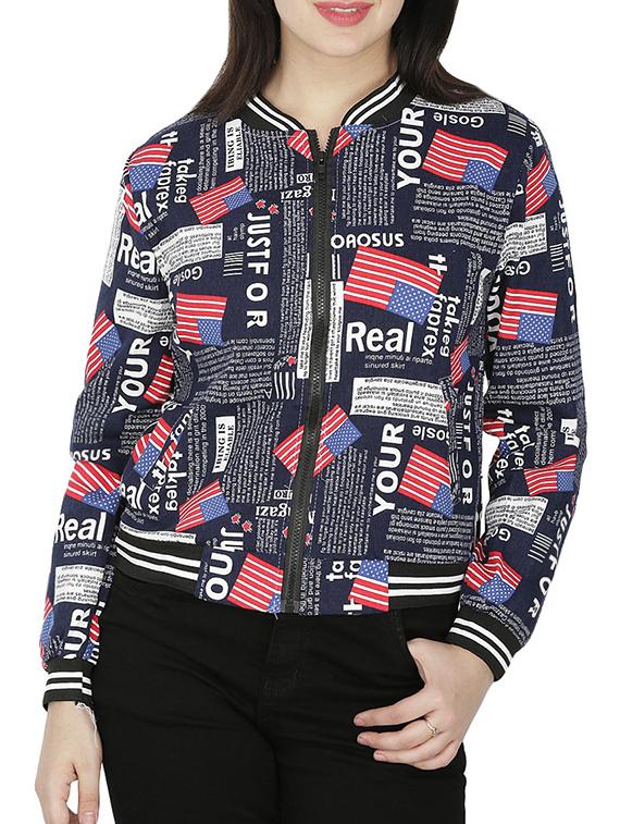 quirky print varsity jacket - 15953949 - Zoom Image - 1