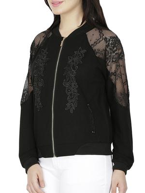 lace detail varsity jacket - 15953955 - Standard Image - 2