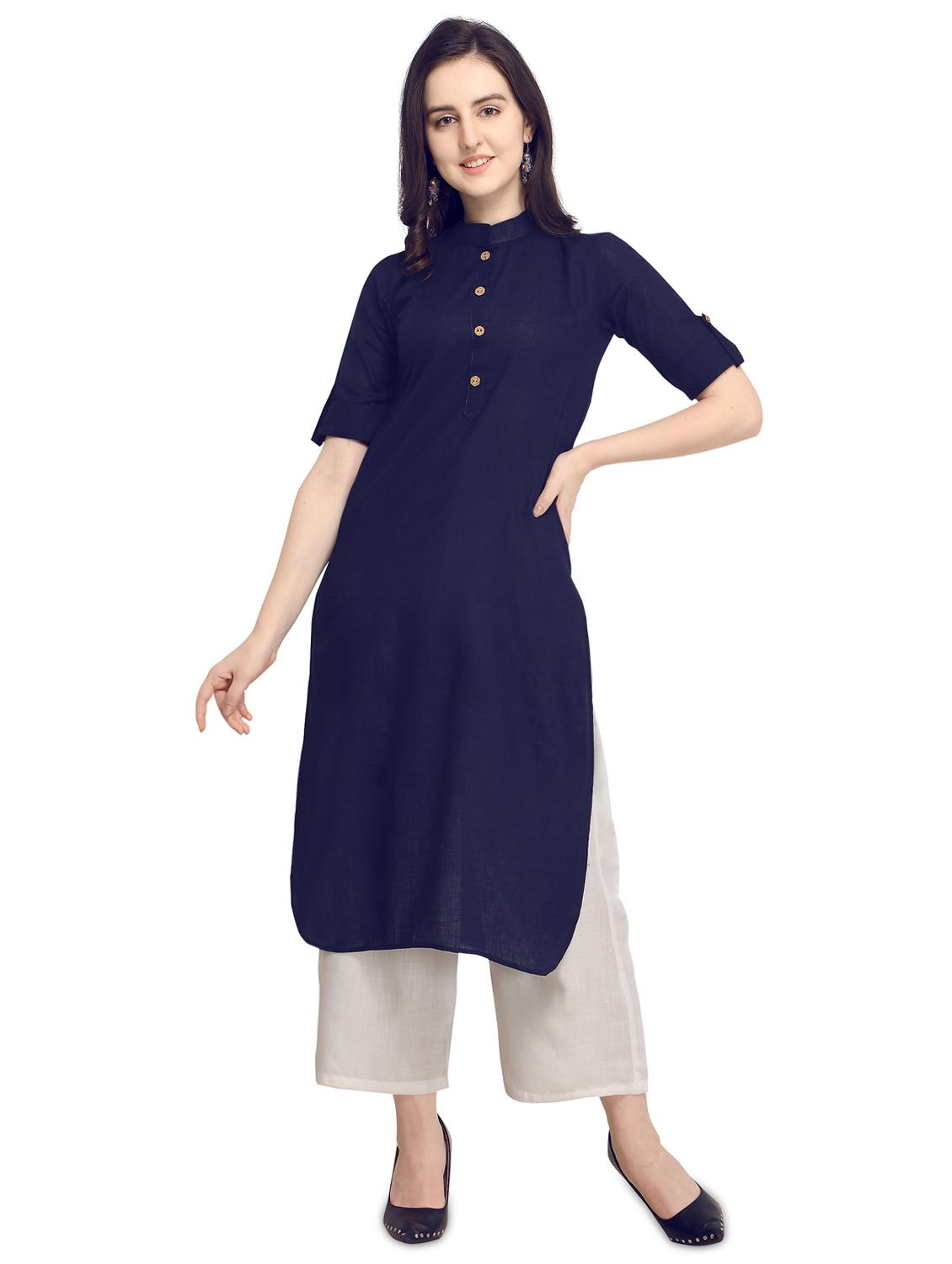 Straight solid kurta - 15953963 - Zoom Image - 1