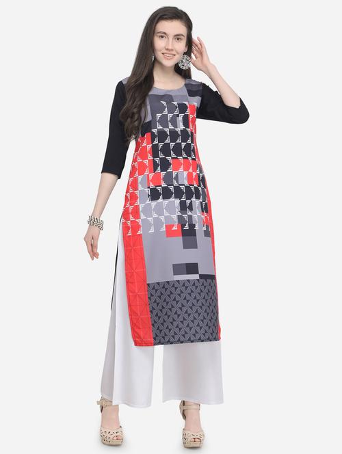 geometric print straight kurta - 15954076 - Very Small Image - 1