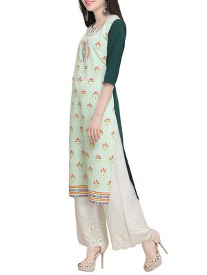 printed straight kurta - 15954079 - Standard Image - 2