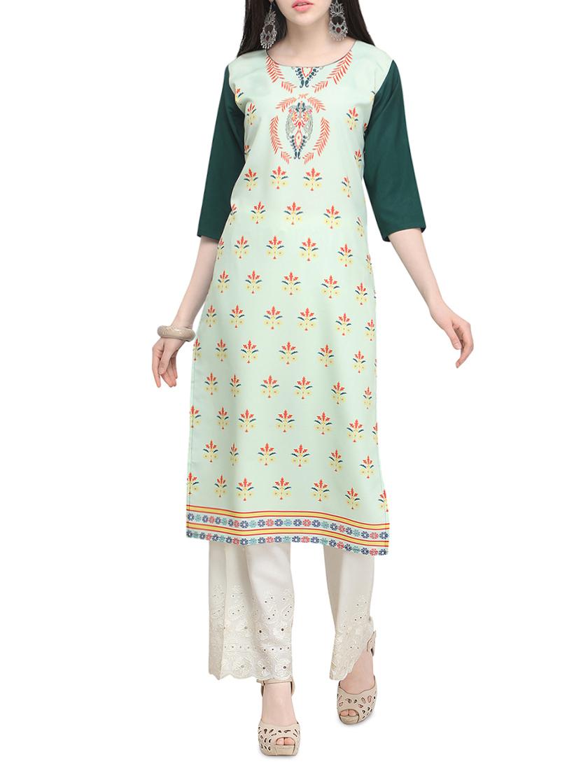 printed straight kurta - 15954079 - Zoom Image - 1
