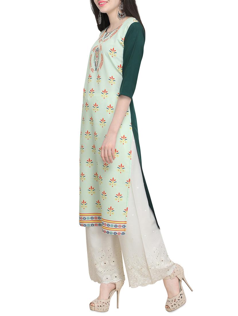 printed straight kurta - 15954079 - Zoom Image - 2