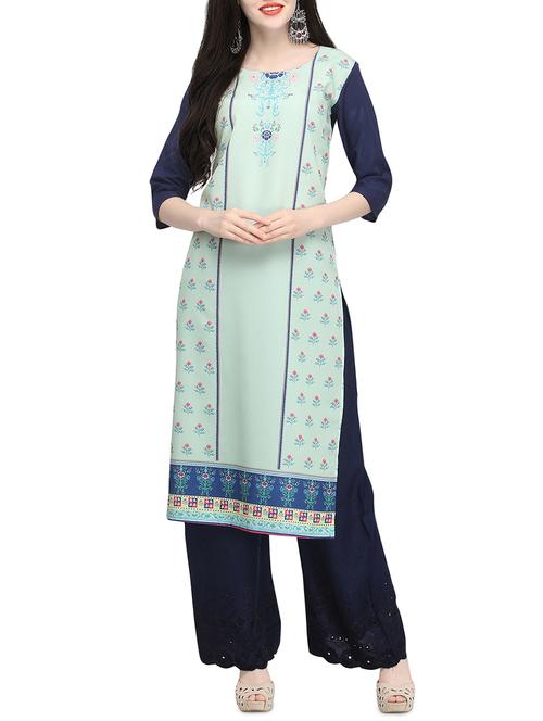 printed straight kurta - 15954081 - Very Small Image - 1