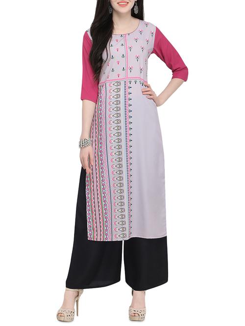 printed straight kurta - 15954082 - Very Small Image - 1