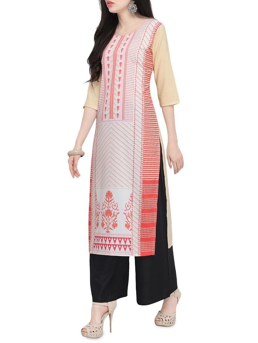 printed straight kurta - 15954085 - Zoom Image - 2