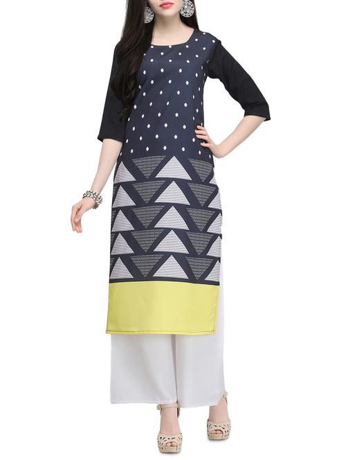 printed straight kurta - 15954090 - Standard Image - 1