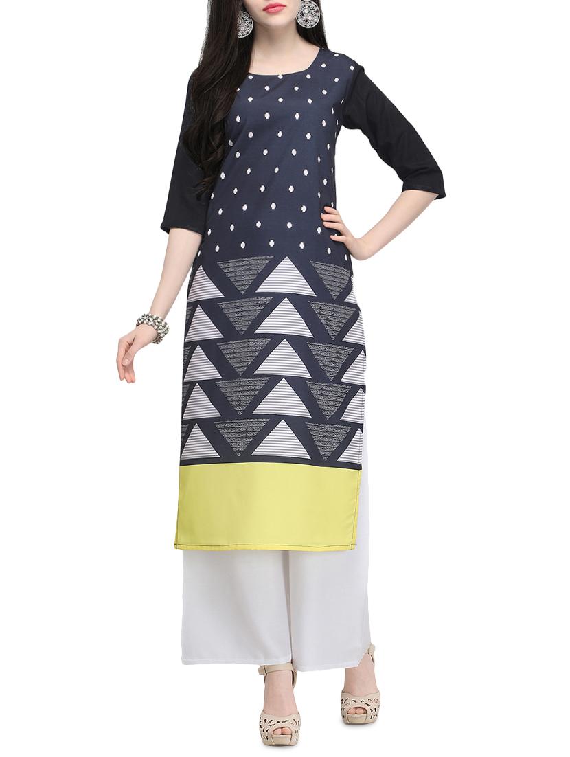 printed straight kurta - 15954090 - Zoom Image - 1