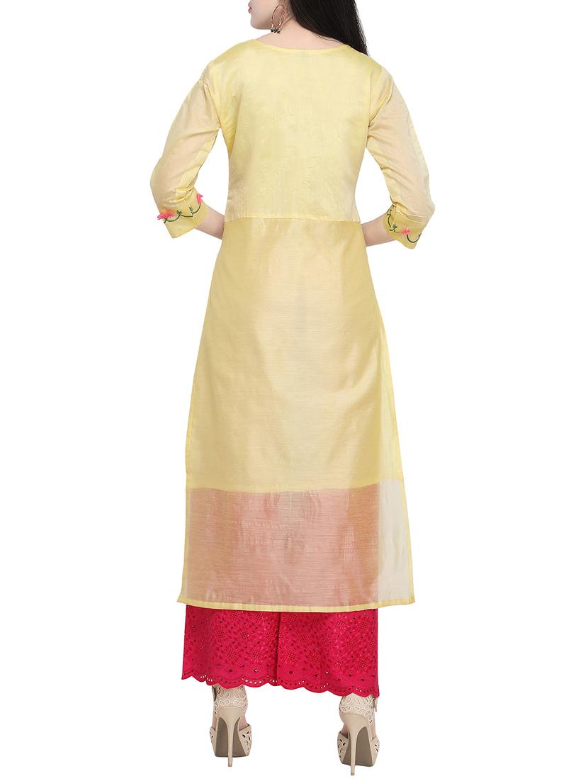 embroidered straight kurta - 15954093 - Zoom Image - 3