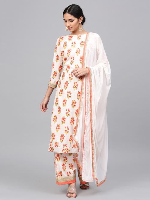 floral printed unstitched suit - 15954113 - Very Small Image - 1