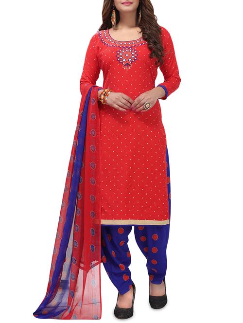 Printed unstitched salwar suit - 15954229 - Standard Image - 1