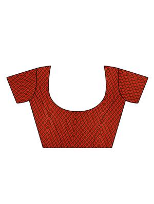 geometric printed saree with blouse - 15954302 - Standard Image - 3