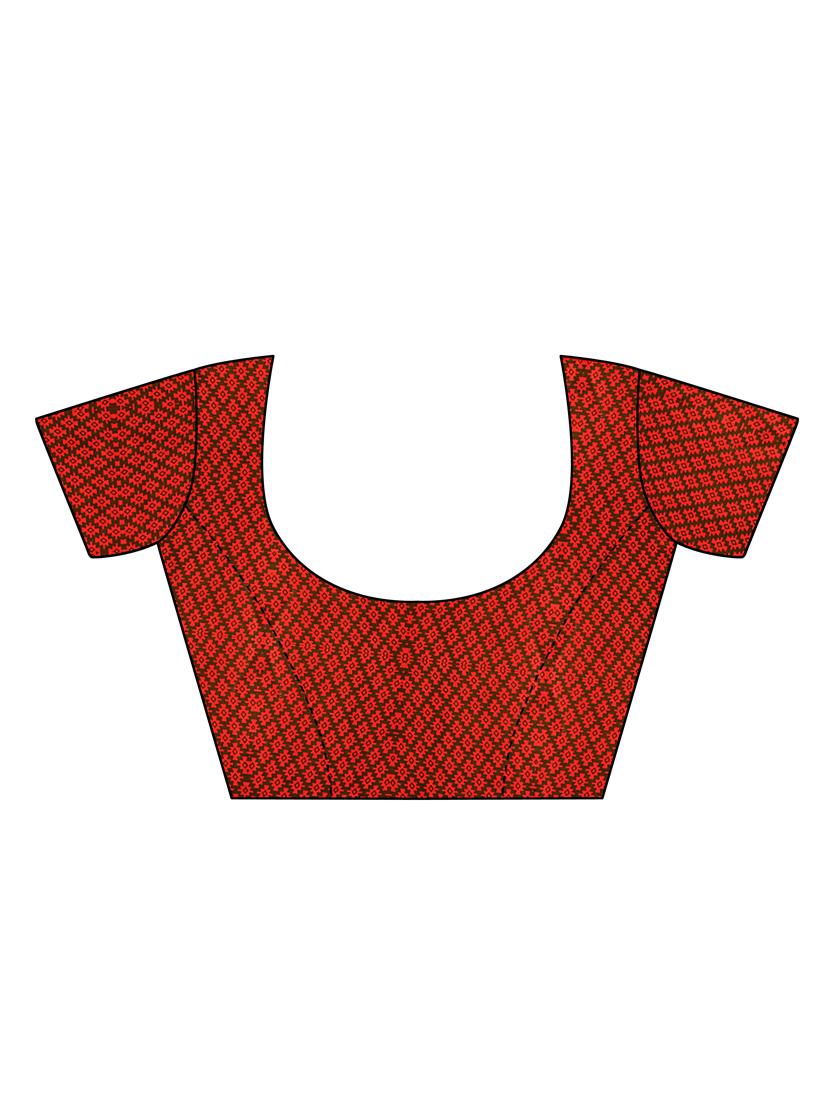 geometric printed saree with blouse - 15954302 - Zoom Image - 3