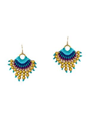multi colored wool drop earring - 15954419 - Standard Image - 2