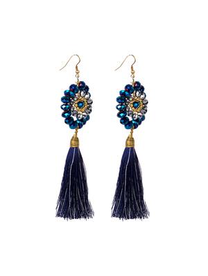 blue gold tone drop earring - 15954420 - Standard Image - 3