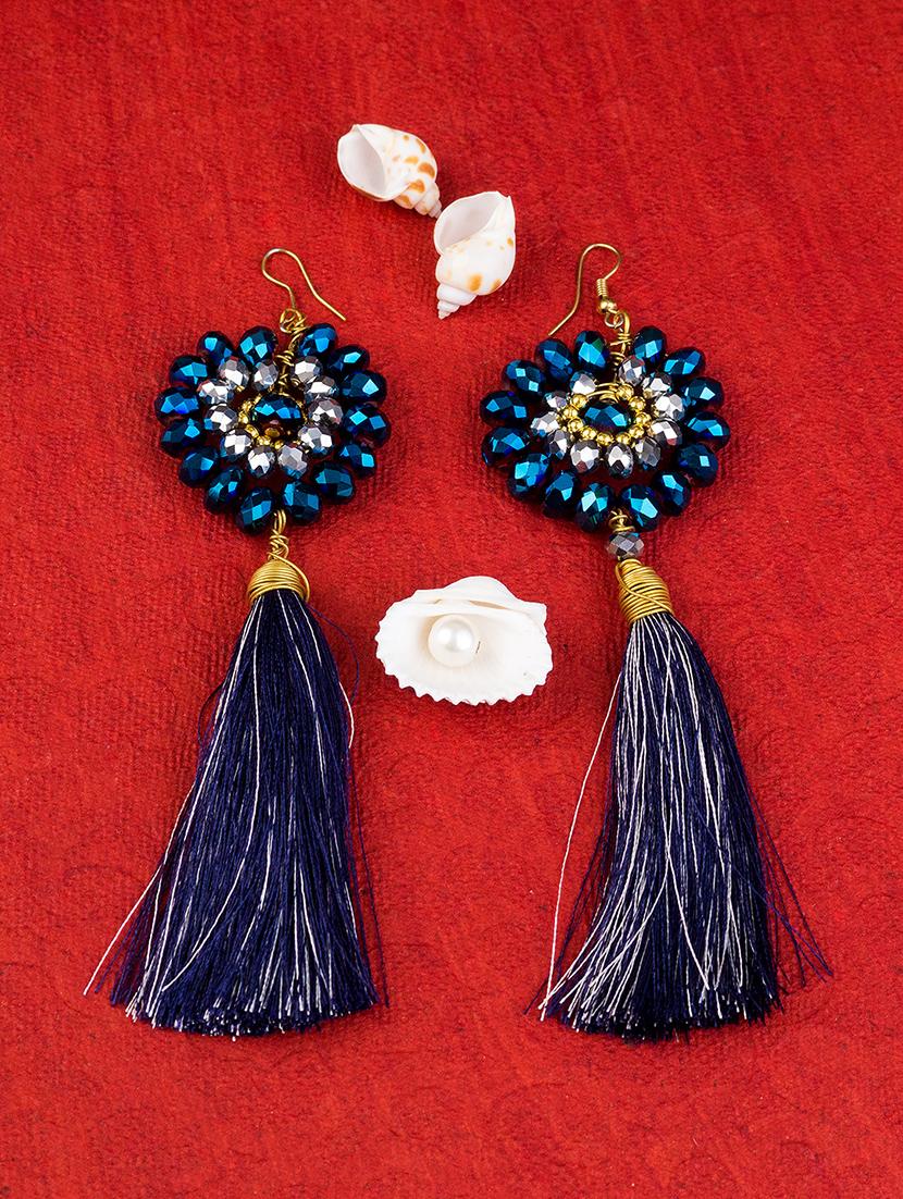 blue gold tone drop earring - 15954420 - Zoom Image - 2