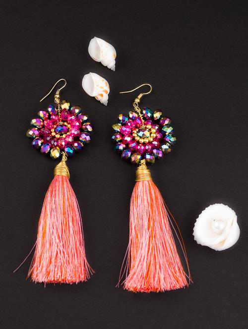 pink gold tone drop earring - 15954421 - Standard Image - 1