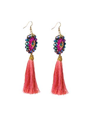pink gold tone drop earring - 15954421 - Standard Image - 3