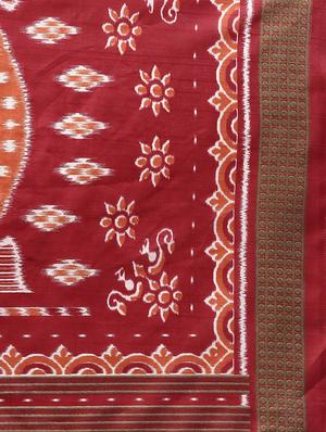 ikat printed saree with blouse - 15954568 - Standard Image - 4