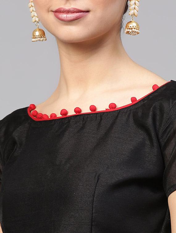 geometric printed saree with blouse - 15954569 - Zoom Image - 3
