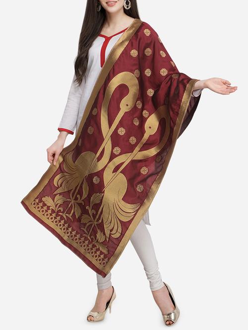 self-design banarasi dupatta - 15954747 - Standard Image - 1
