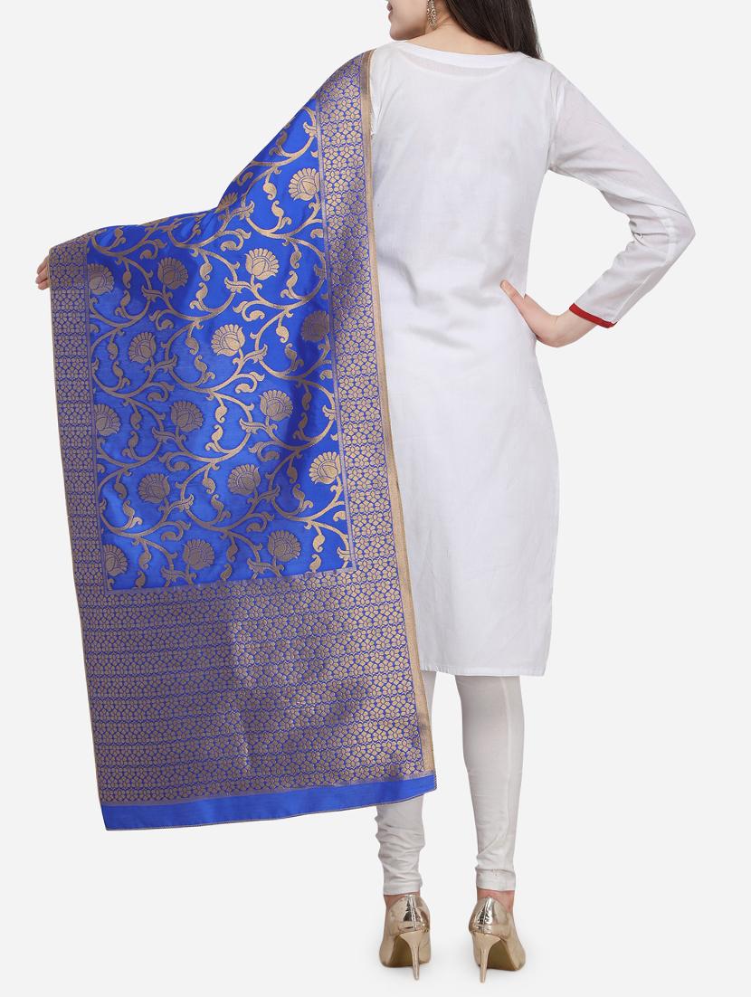 self-design banarasi dupatta - 15954749 - Zoom Image - 2