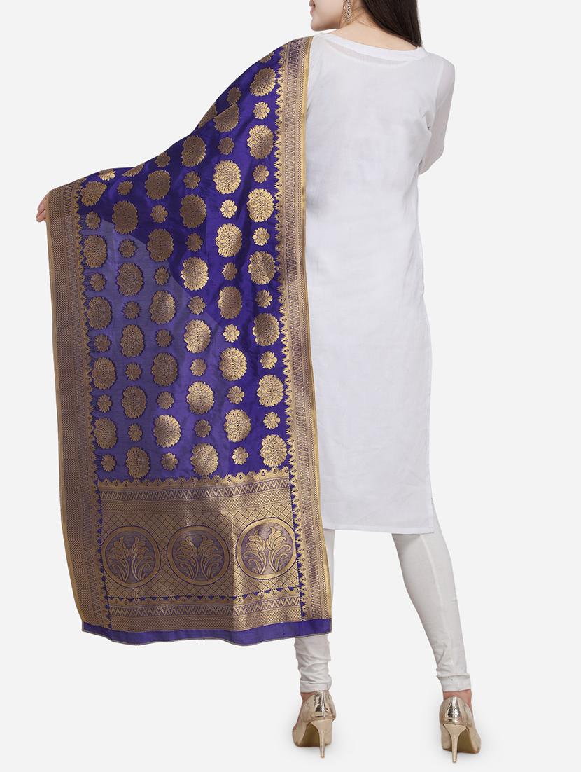 self-design banarasi dupatta - 15954751 - Zoom Image - 2